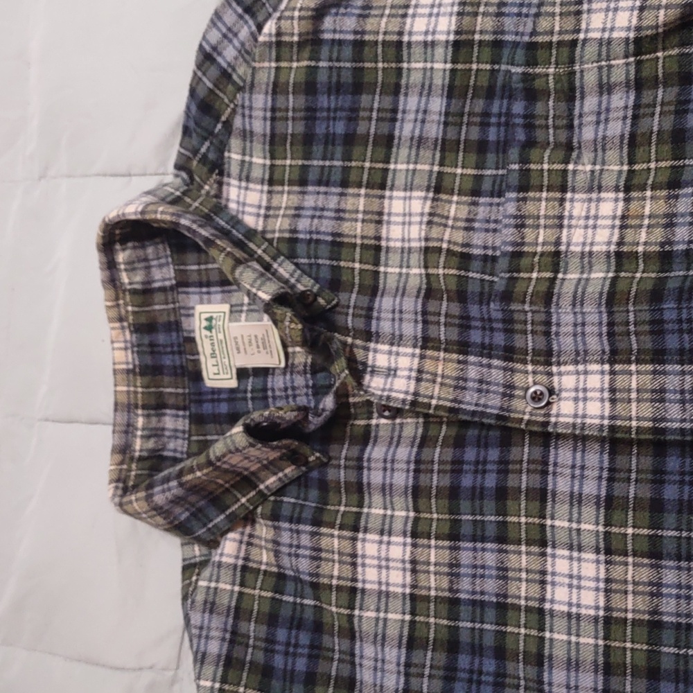 L L Bean men's flannel shirt L tall